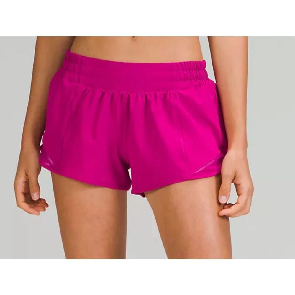 LULULEMON HOTTY HOT LINED pink SHORTS sz 4